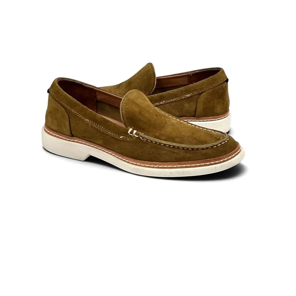 Allen Edmonds Mens Wilder Venetian Loafer Moccasins Size 7.5 D Olive Brown Suede